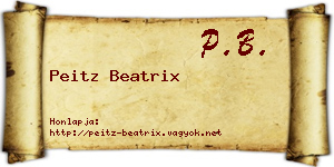 Peitz Beatrix névjegykártya